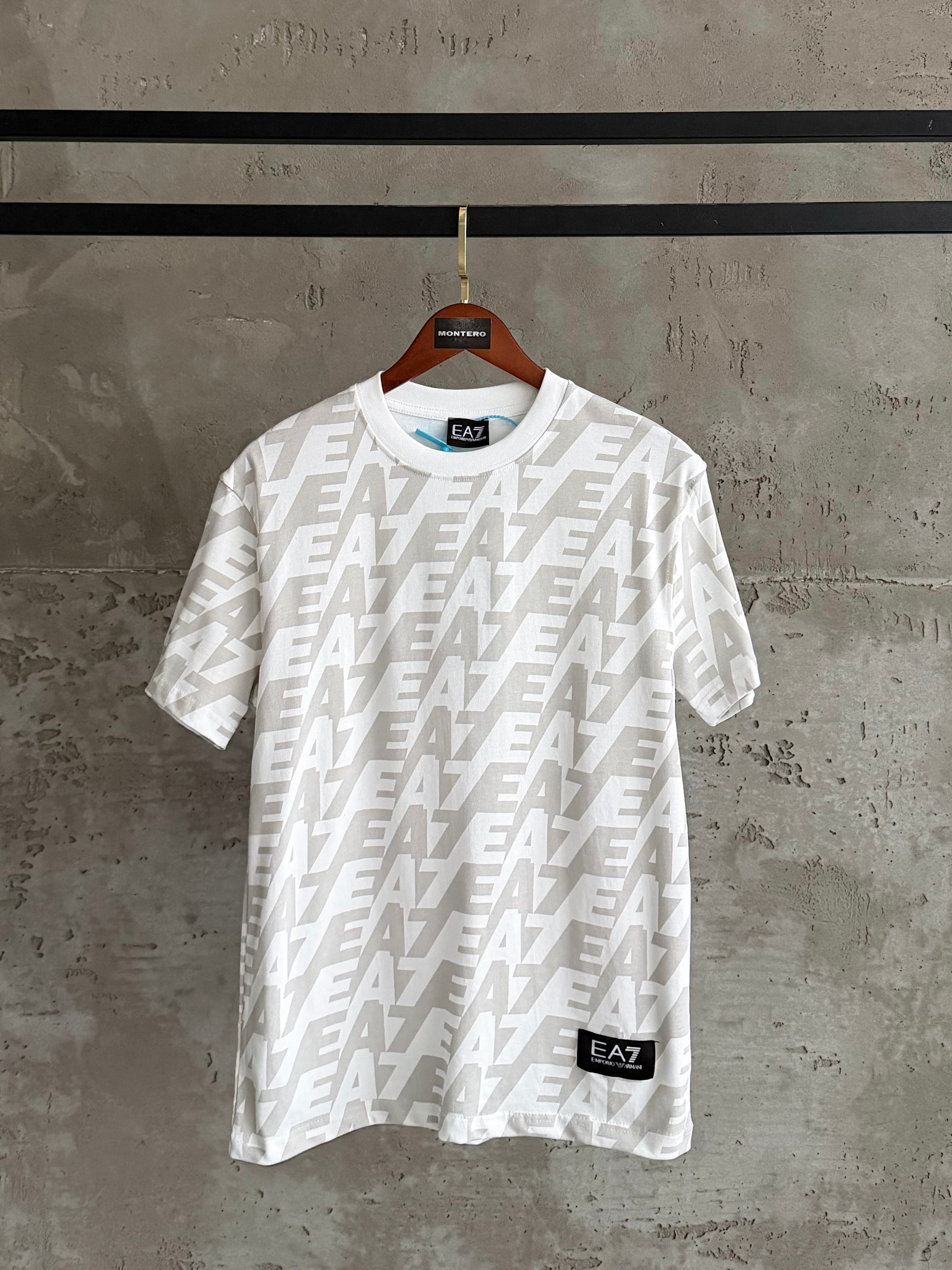 EA01 EA7 full baskı beyaz tshirt