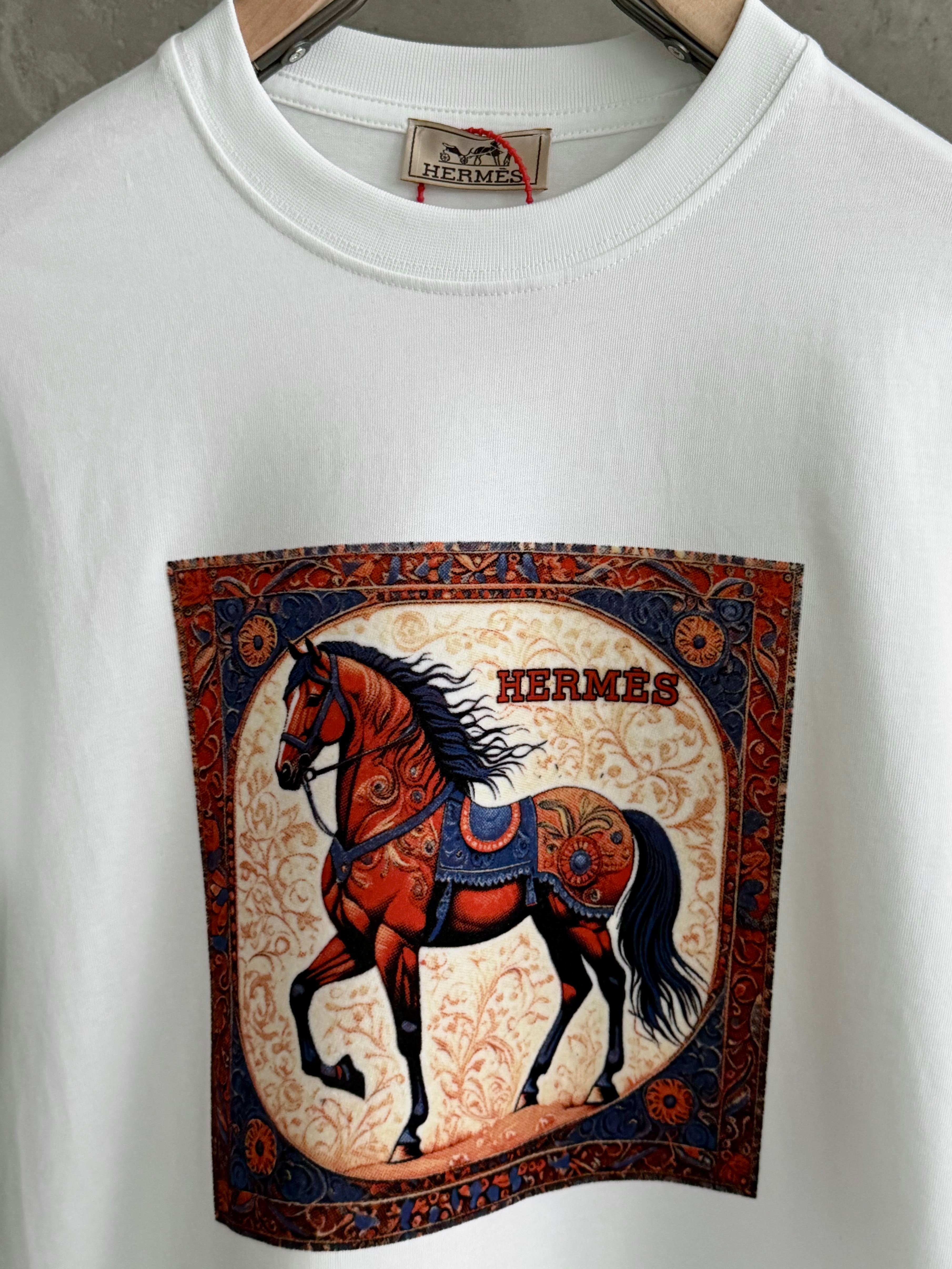 H02 Hermes Vintage beyaz tshirt