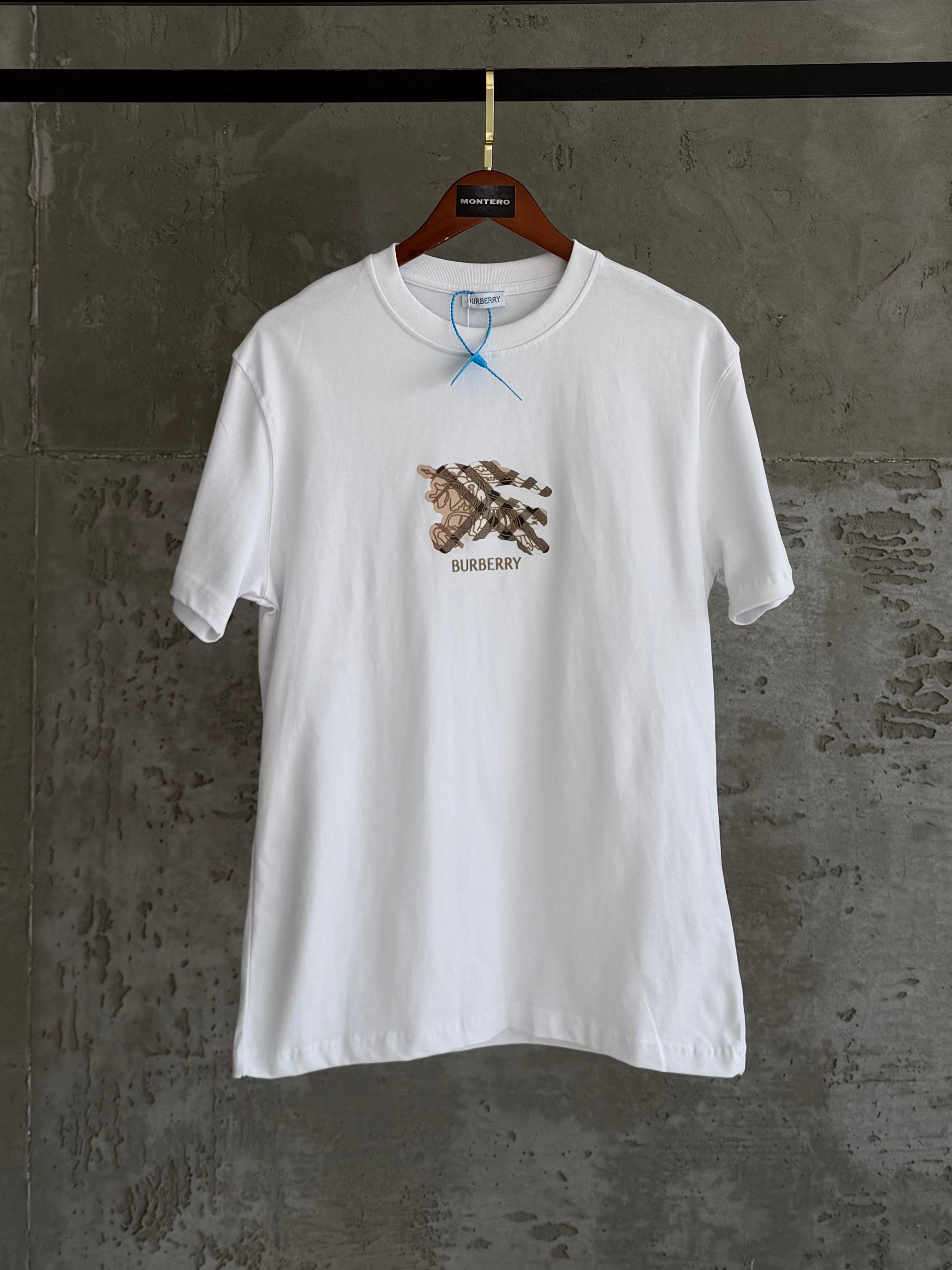 Burberry01 desenli premium beyaz tshirt
