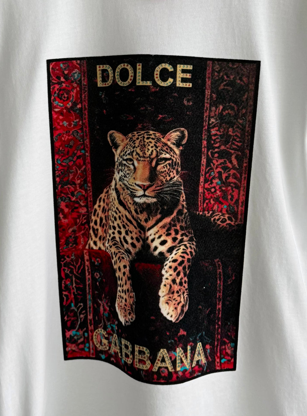 DG01 D&G Leopar beyaz tshirt