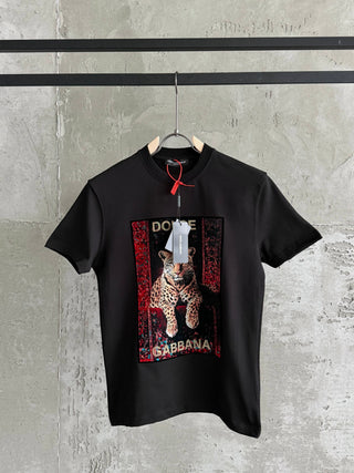 DG01 D&G Leopar siyah tshirt