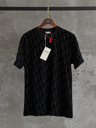 D02 Dıor flok full baskı siyah tshirt