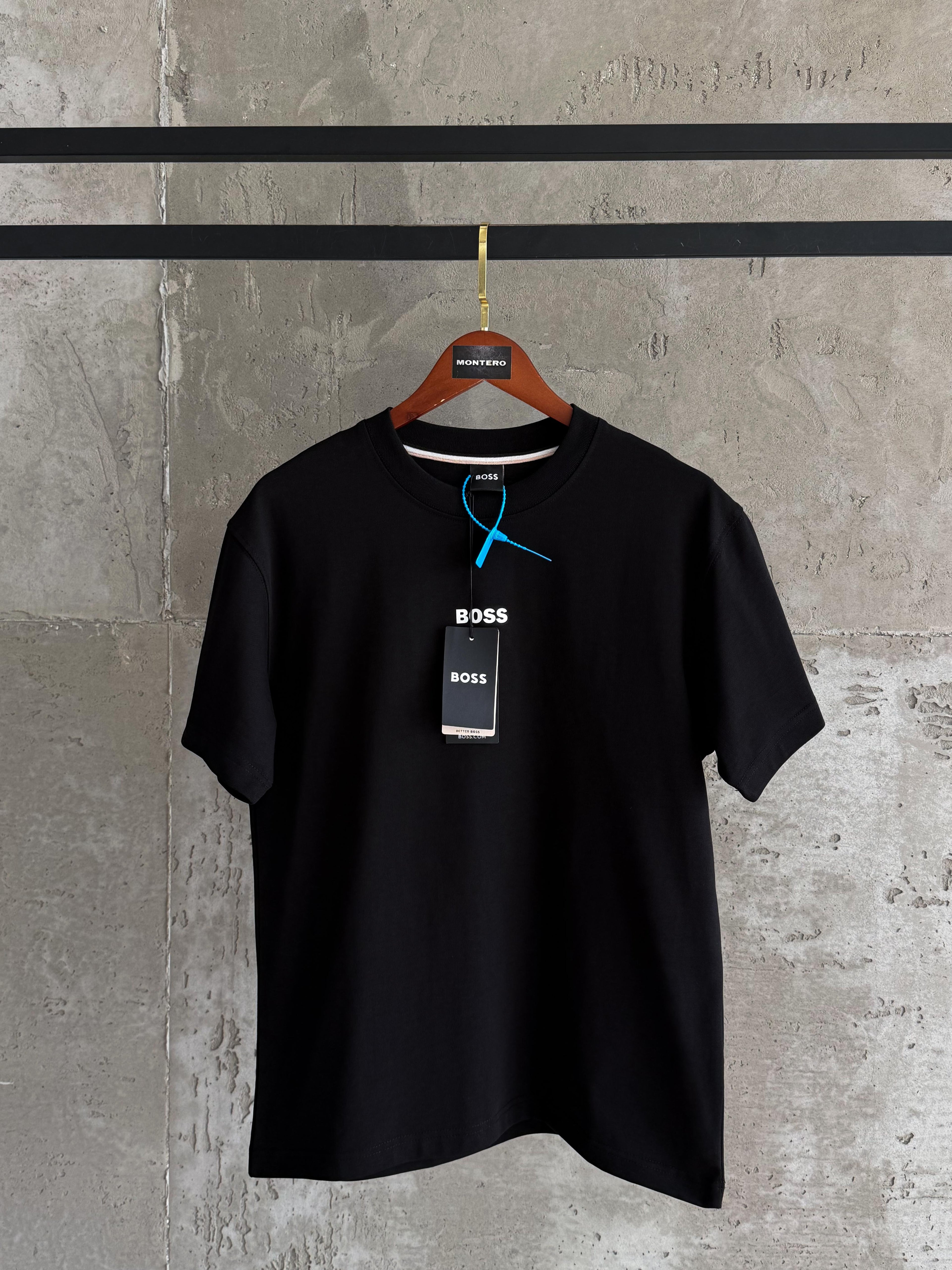 B01 Boss yüksek baskı siyah tshirt