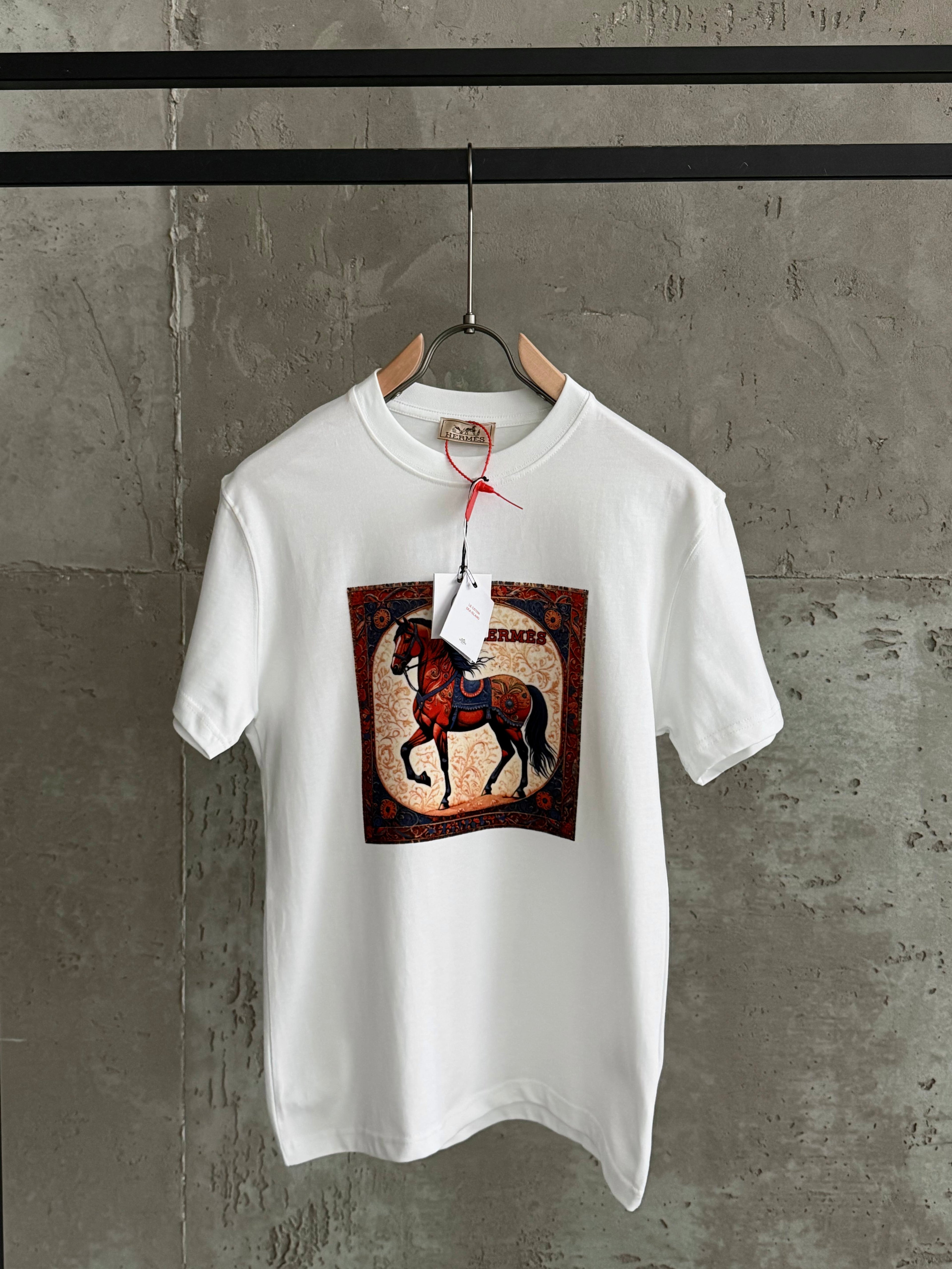 H02 Hermes Vintage beyaz tshirt