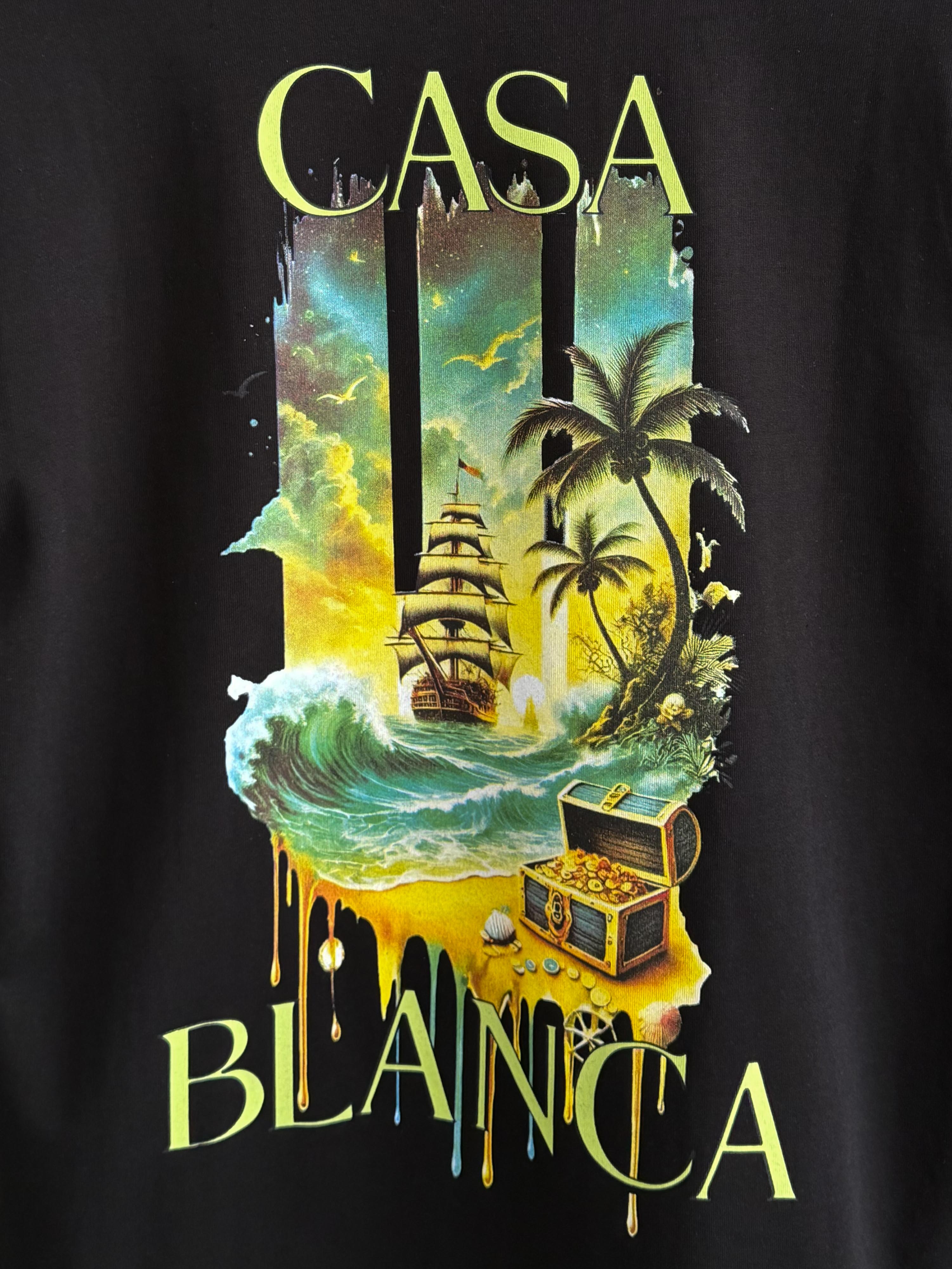 CB04 Casa Blanca Waves siyah tshirt