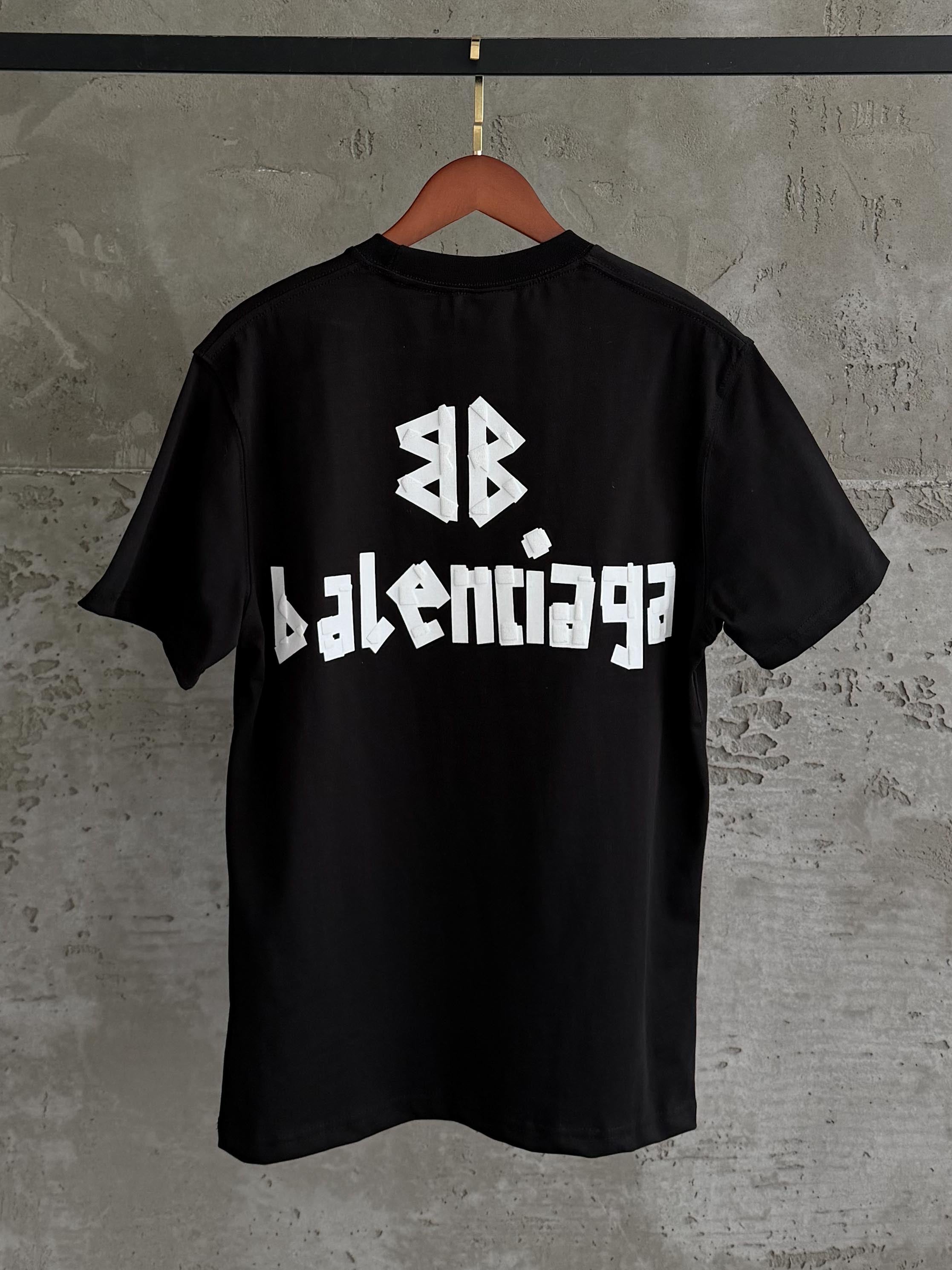 Balenciaga01 Premium baskı siyah tshirt