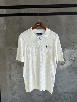 US01 Polo yaka triko beyaz tshirt