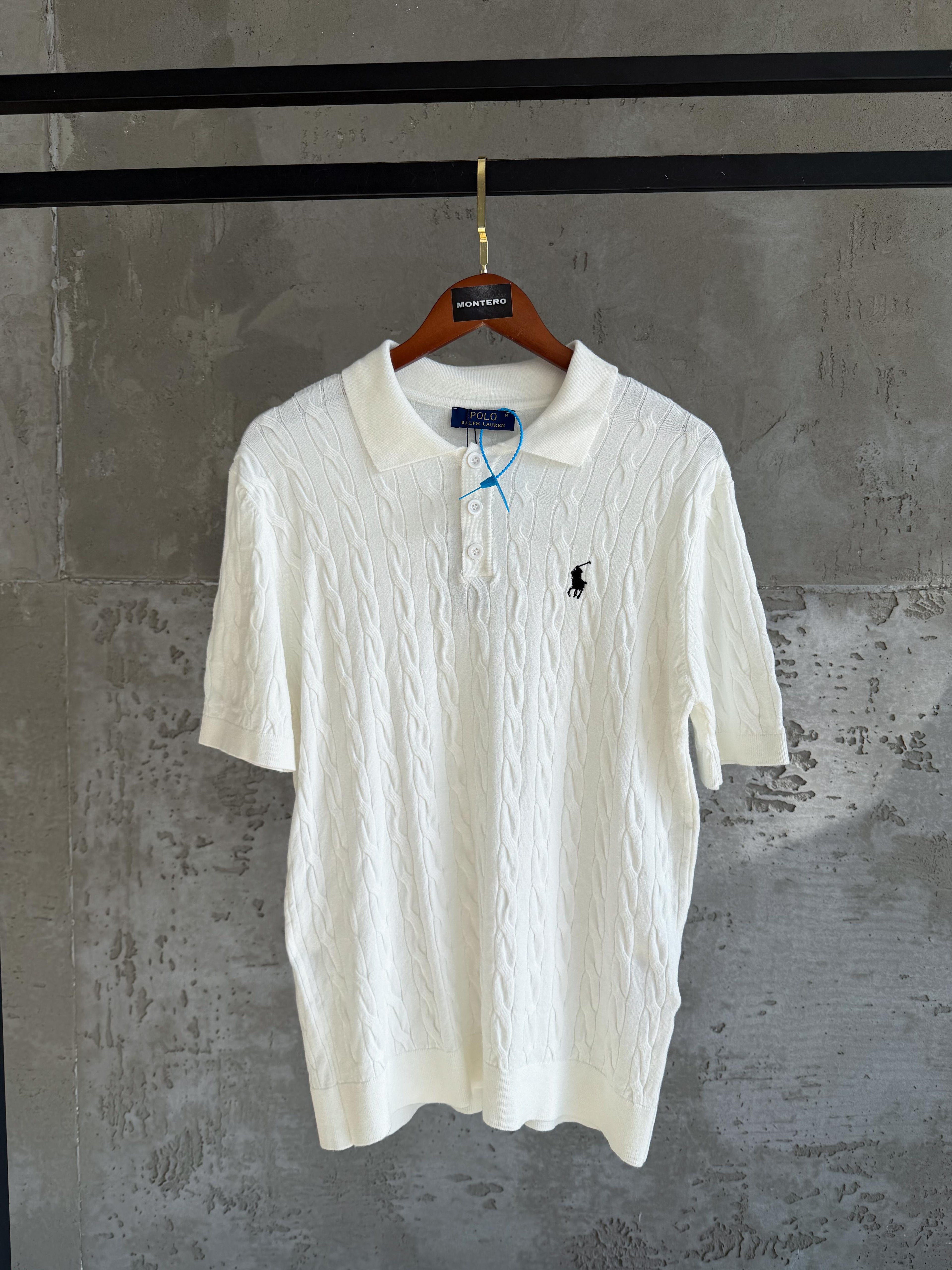 US01 Polo yaka triko beyaz tshirt