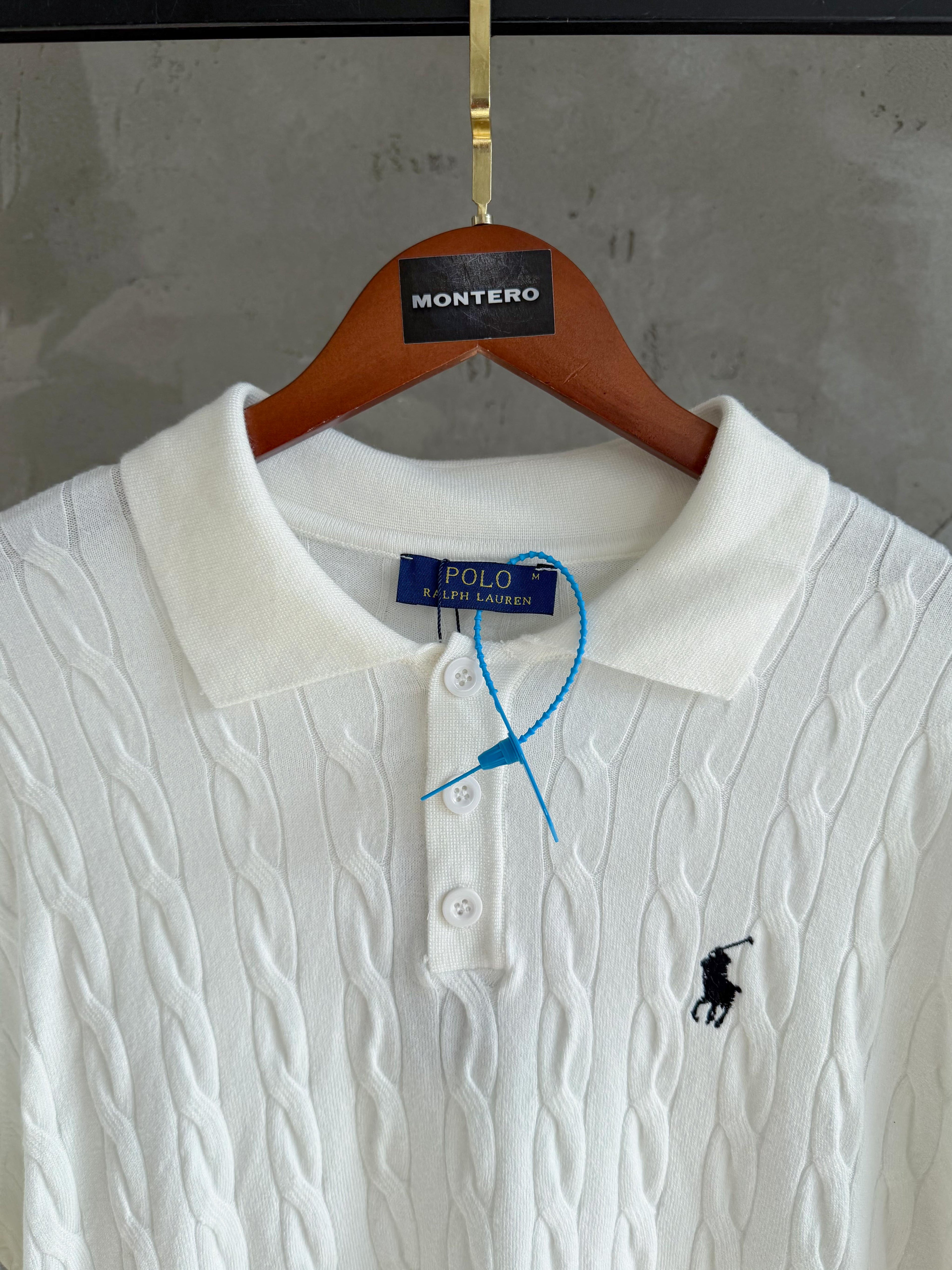 US01 Polo yaka triko beyaz tshirt