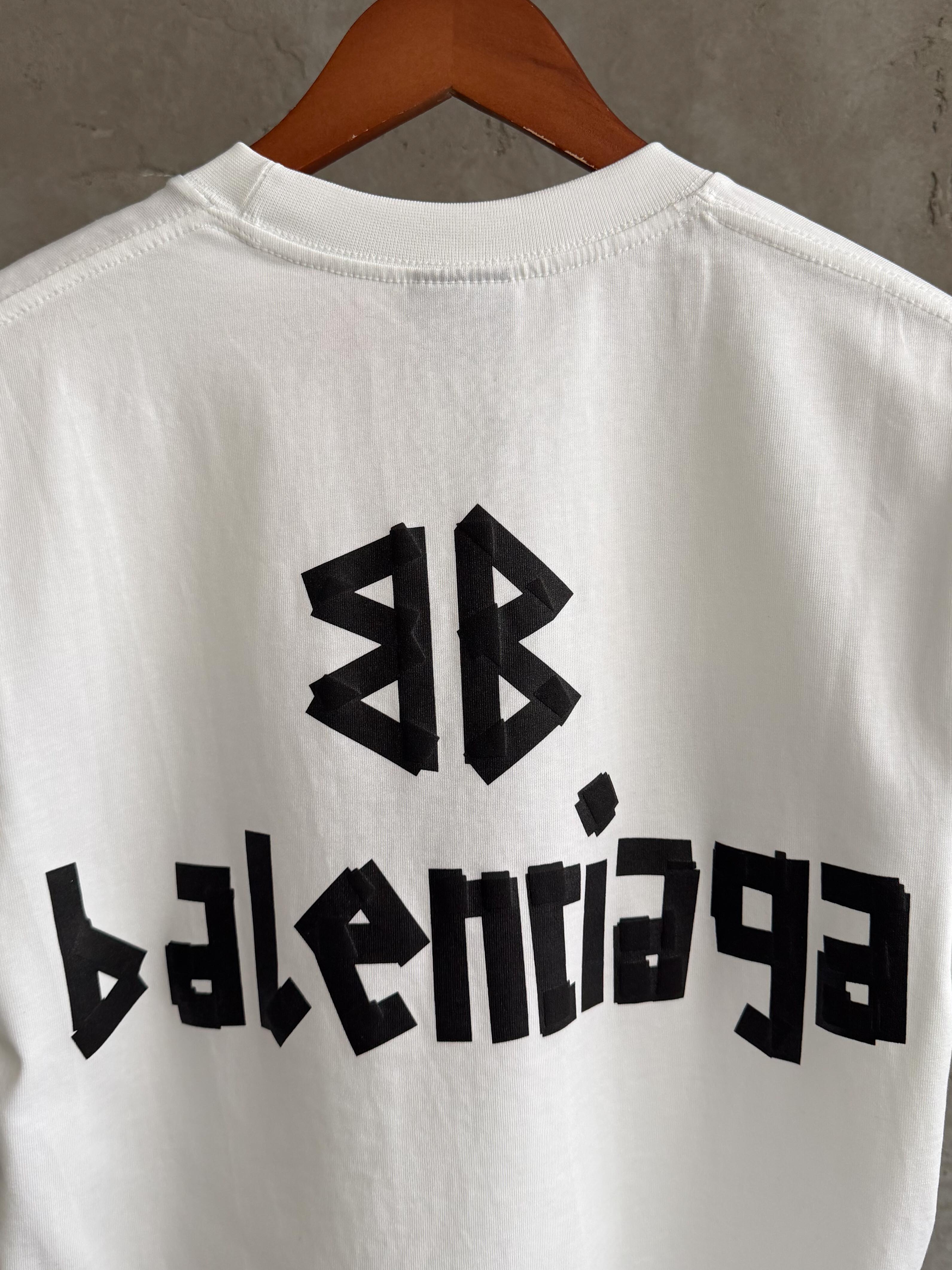 Balenciaga01 Premium baskı beyaz tshirt