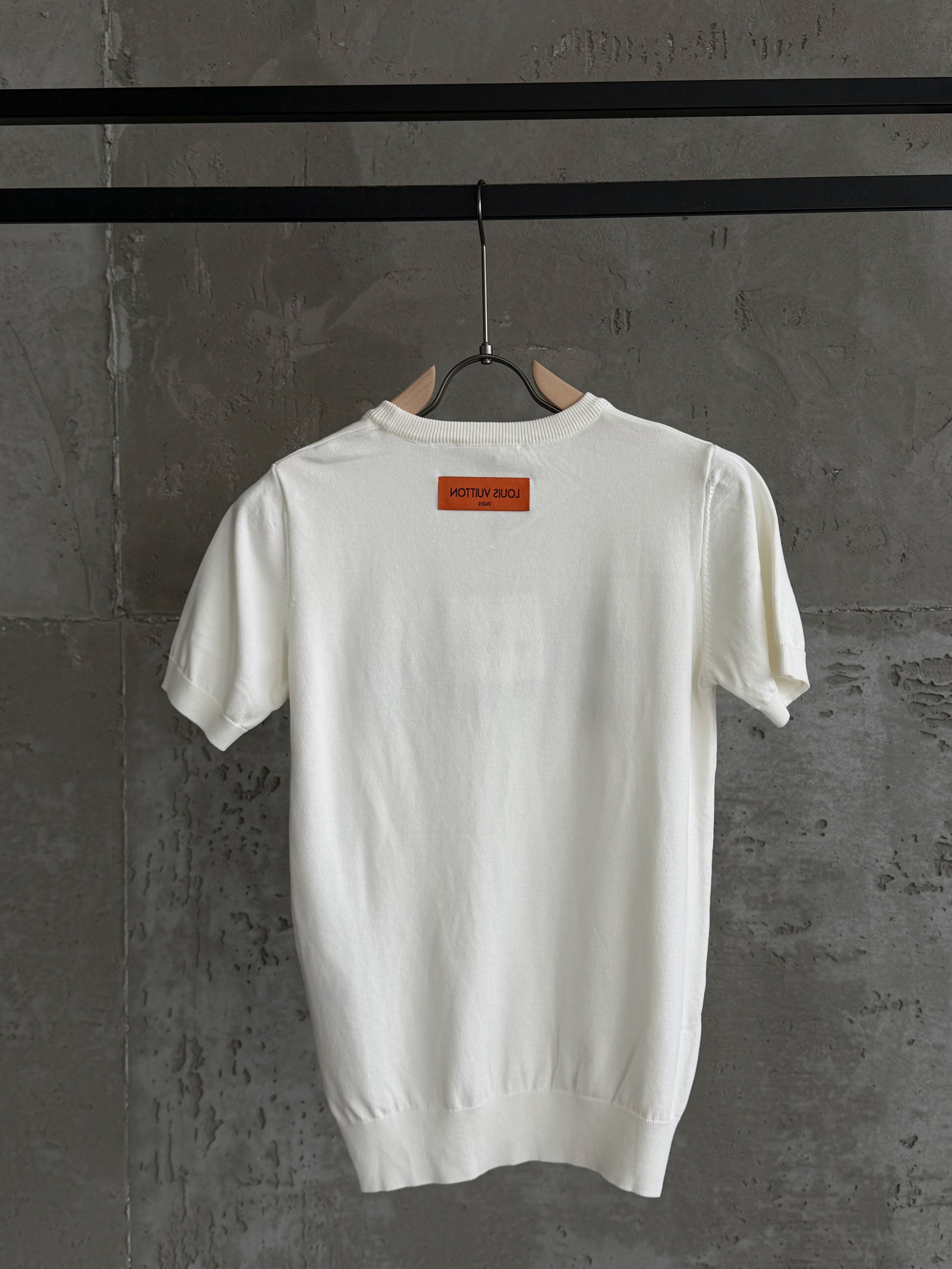 LV08 L&V Triko Nakış beyaz tshirt