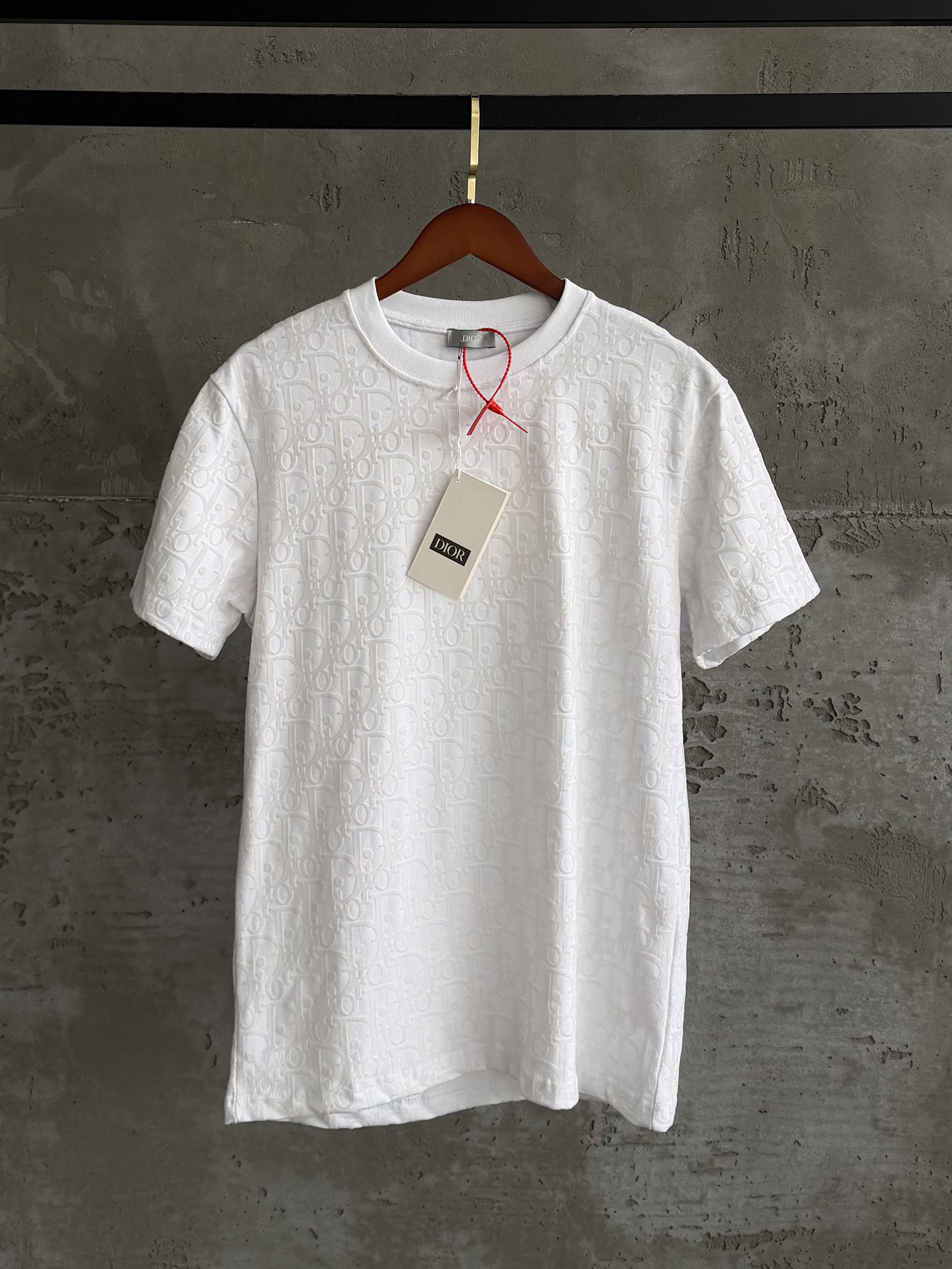 D02 Dıor flok full baskı beyaz tshirt