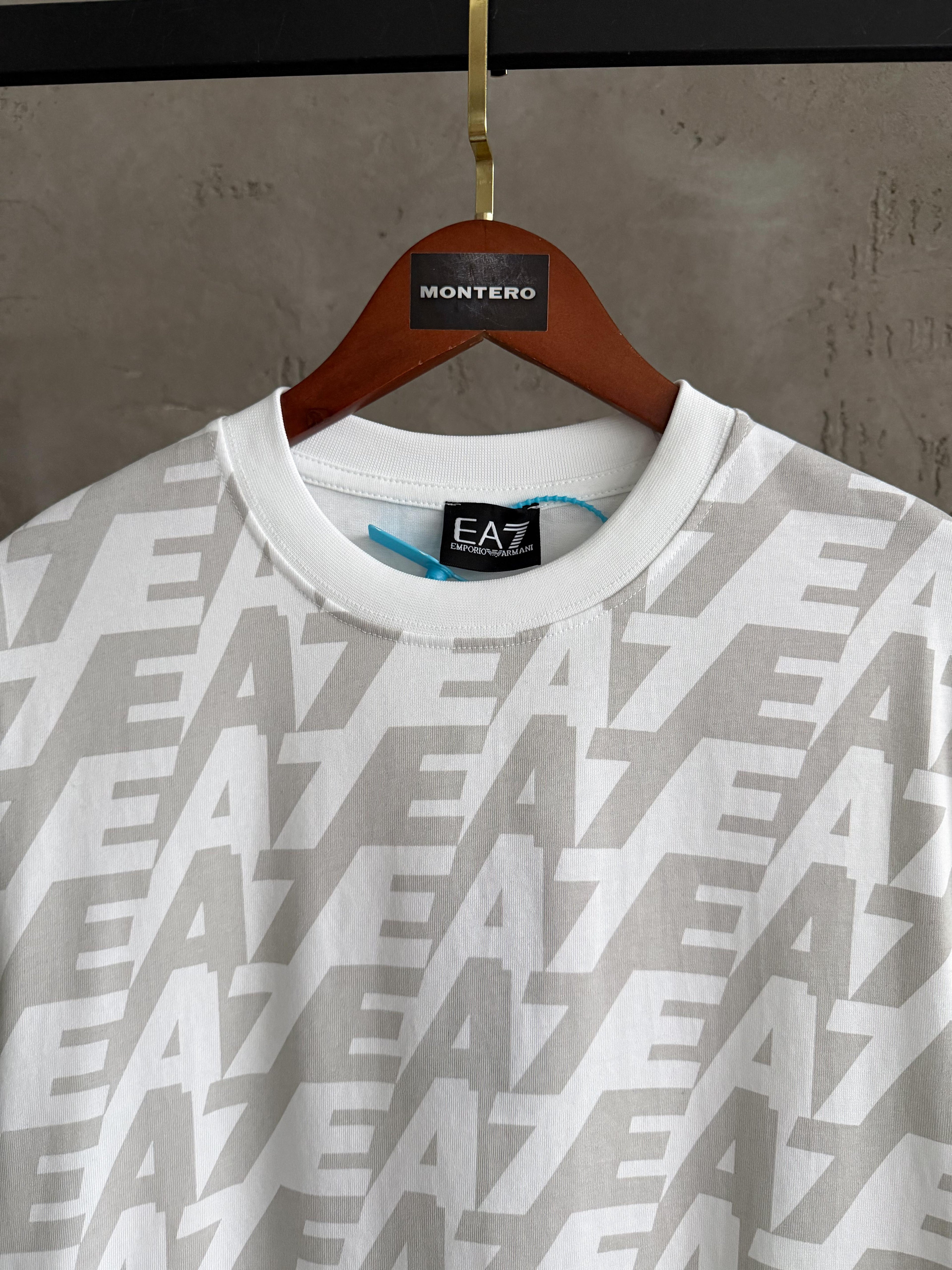 EA01 EA7 full baskı beyaz tshirt