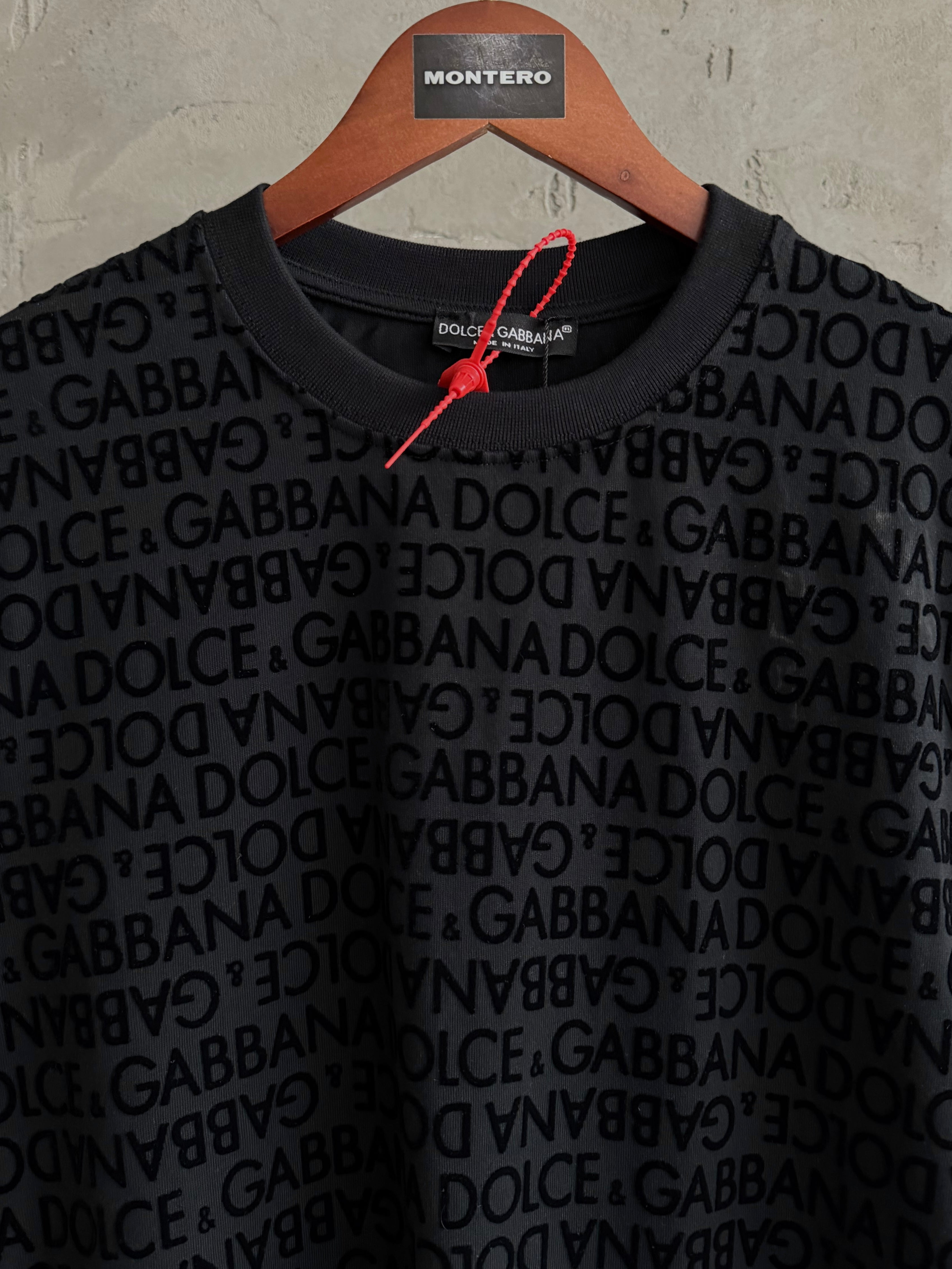 DG03 D&G flok full baskı siyah tshirt