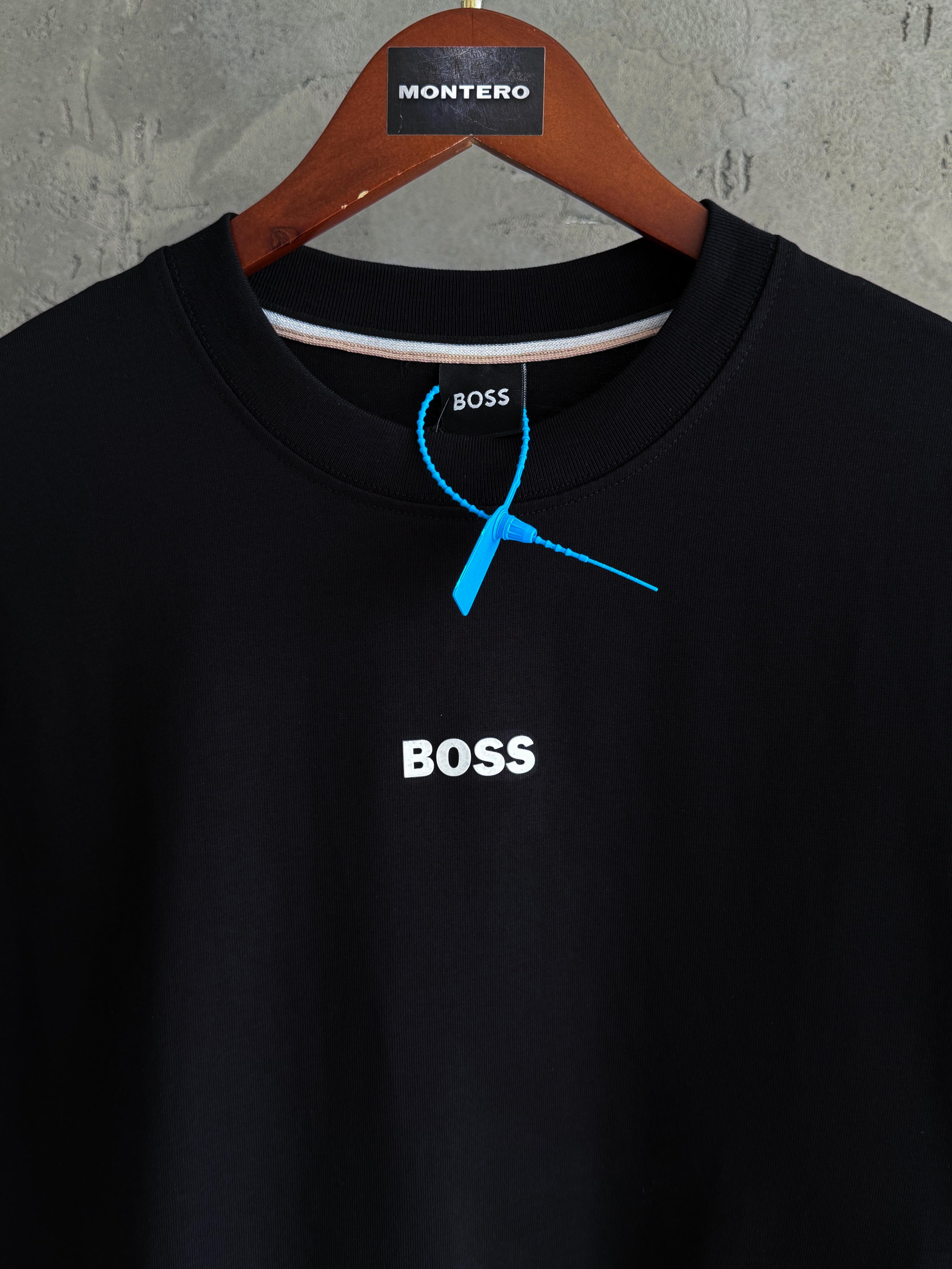 B01 Boss yüksek baskı siyah tshirt