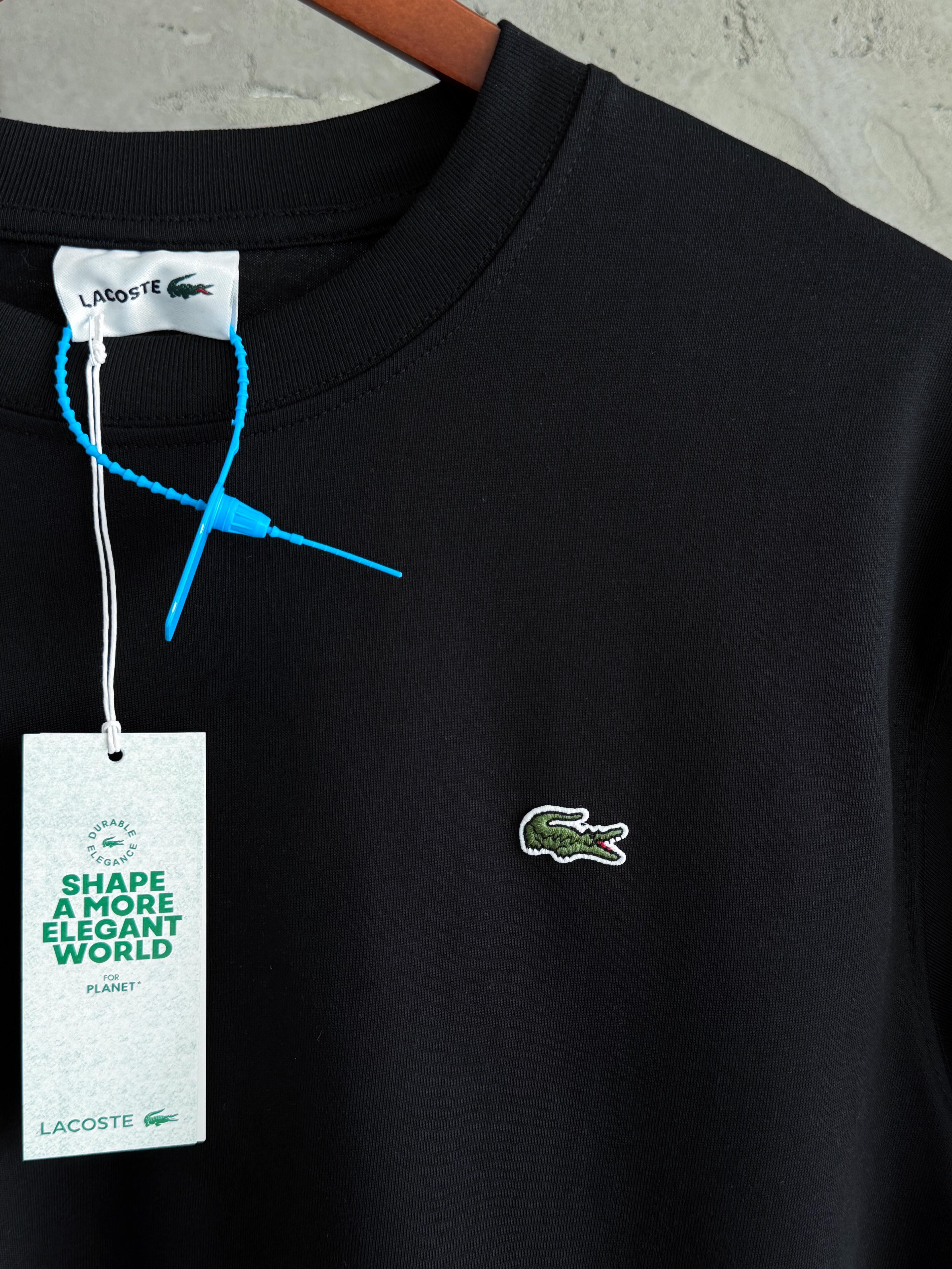L01 Lacoste Premium siyah tshirt