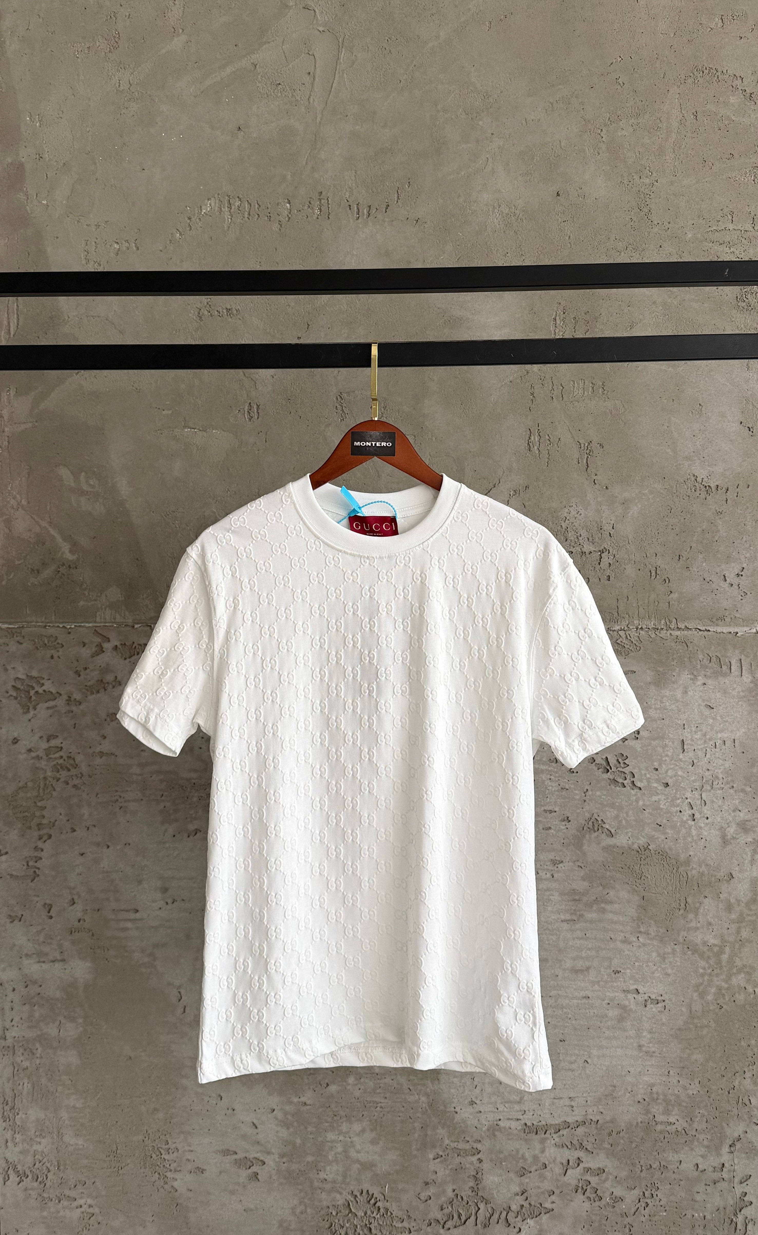 GC02 Gucci full yüksek baskı beyaz tshirt