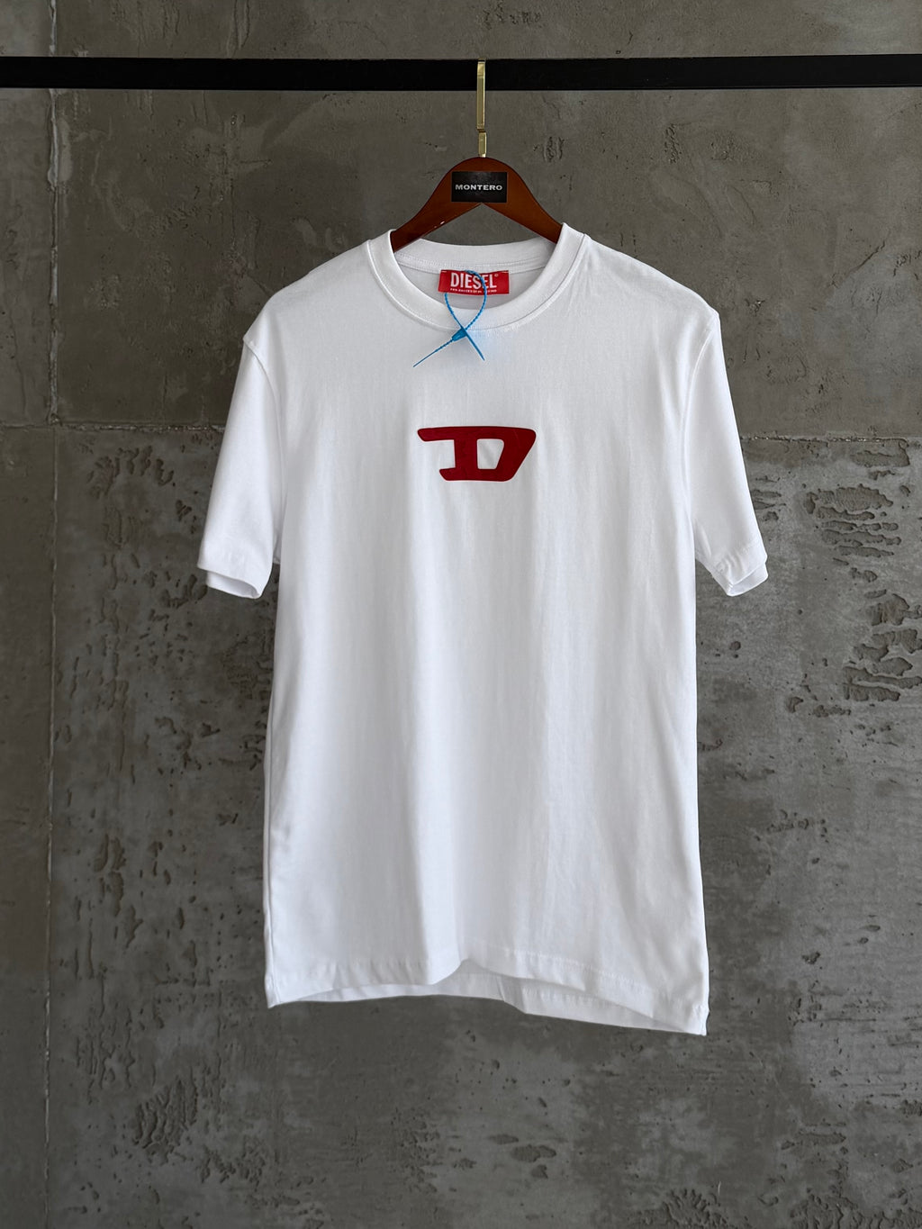 D01 Diesel logolu premium beyaz tshirt