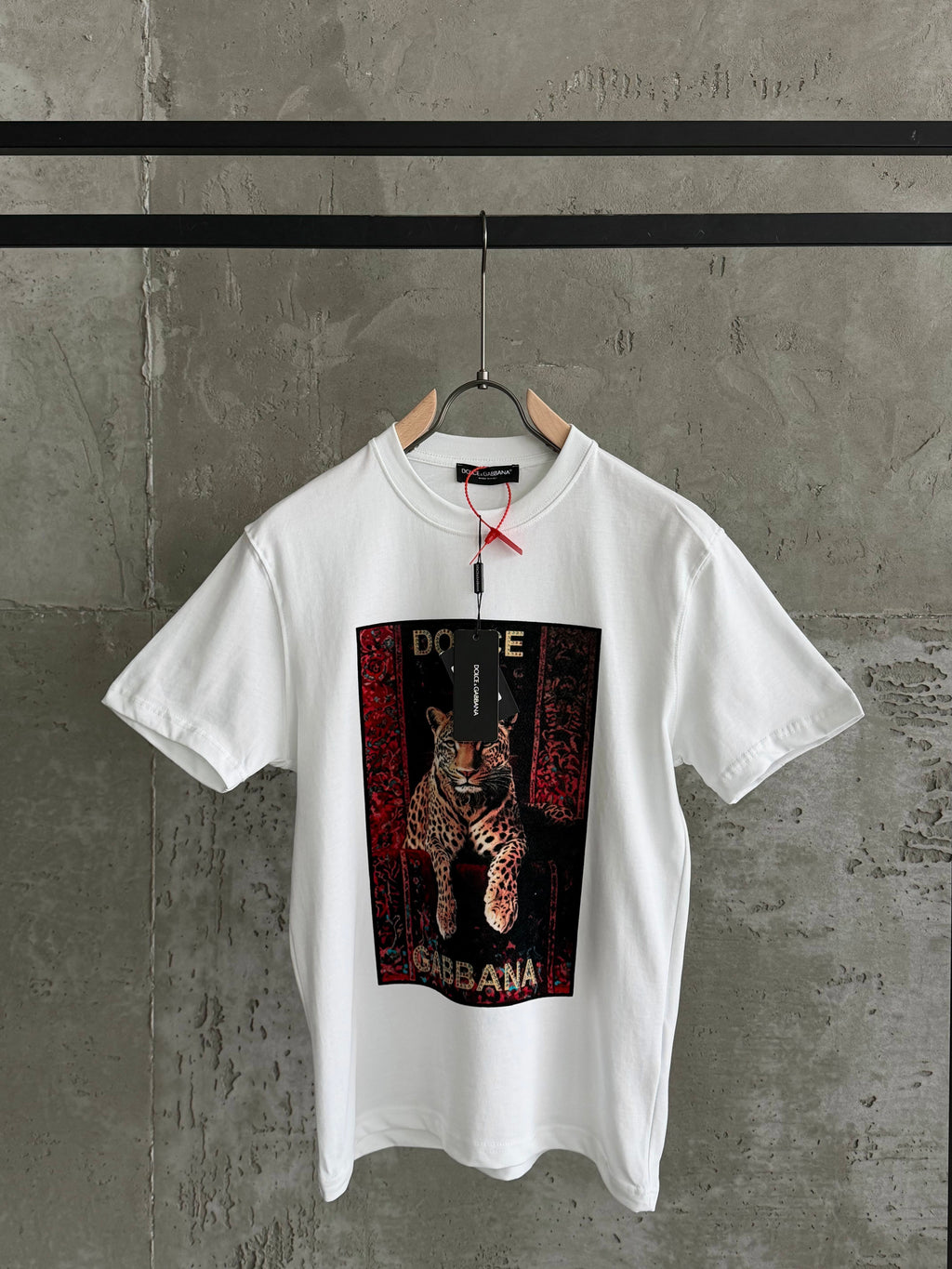DG01 D&G Leopar beyaz tshirt