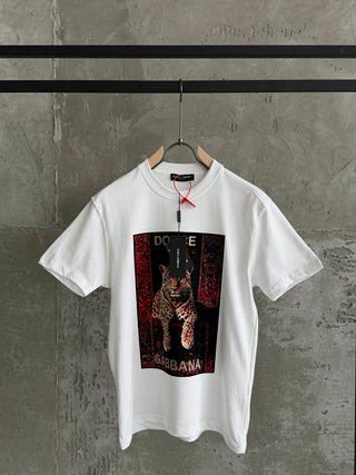 DG01 D&G Leopar beyaz tshirt