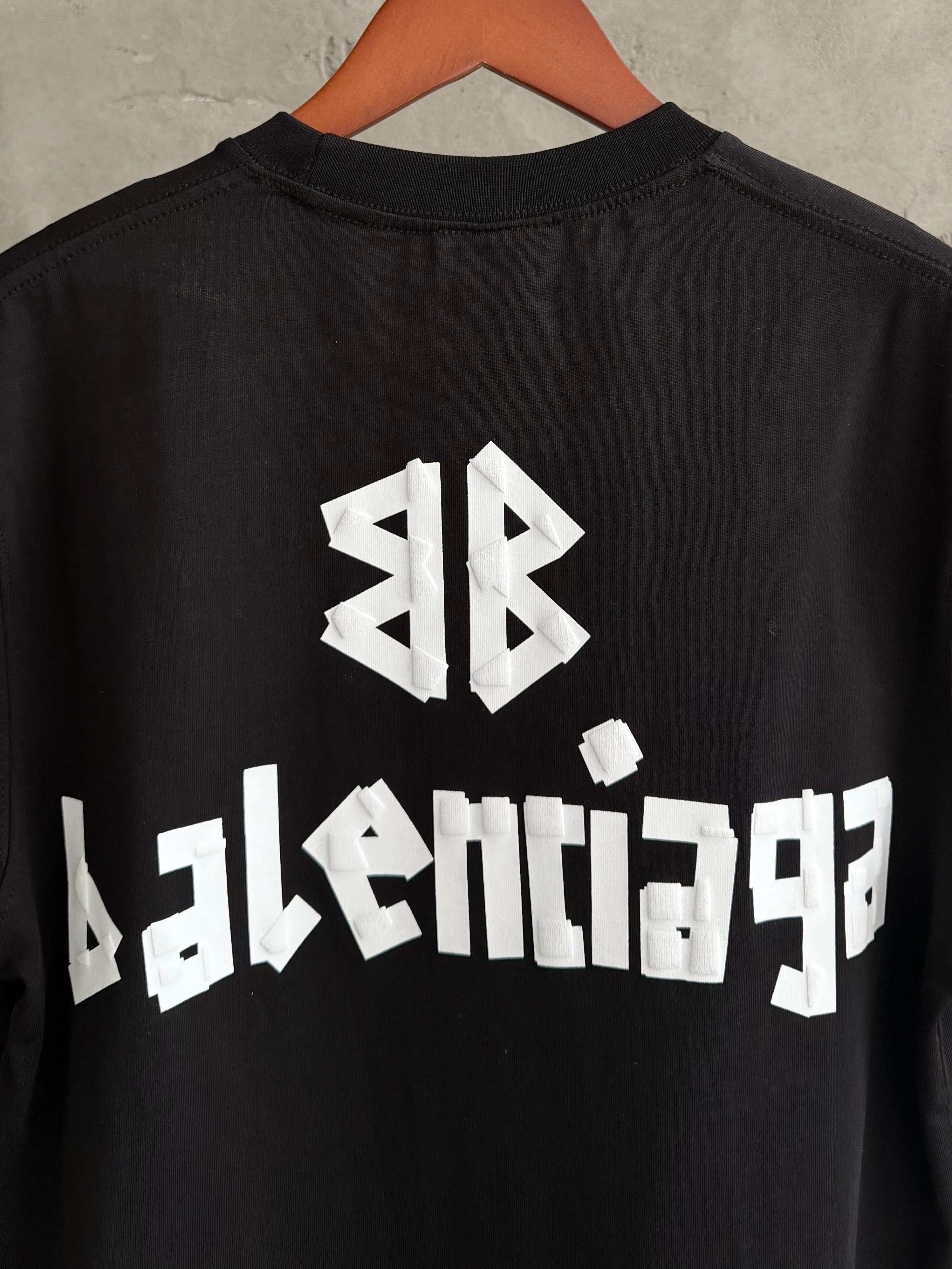 Balenciaga01 Premium baskı siyah tshirt