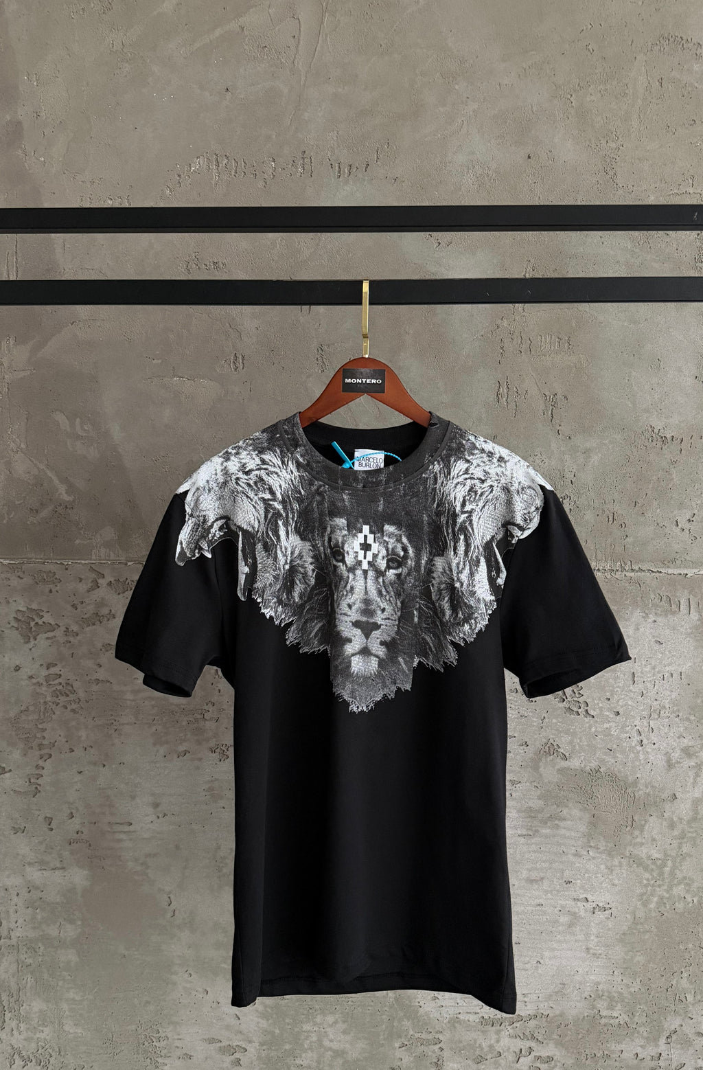MB02 Marcelo Burlon Leo gri-siyah tshirt
