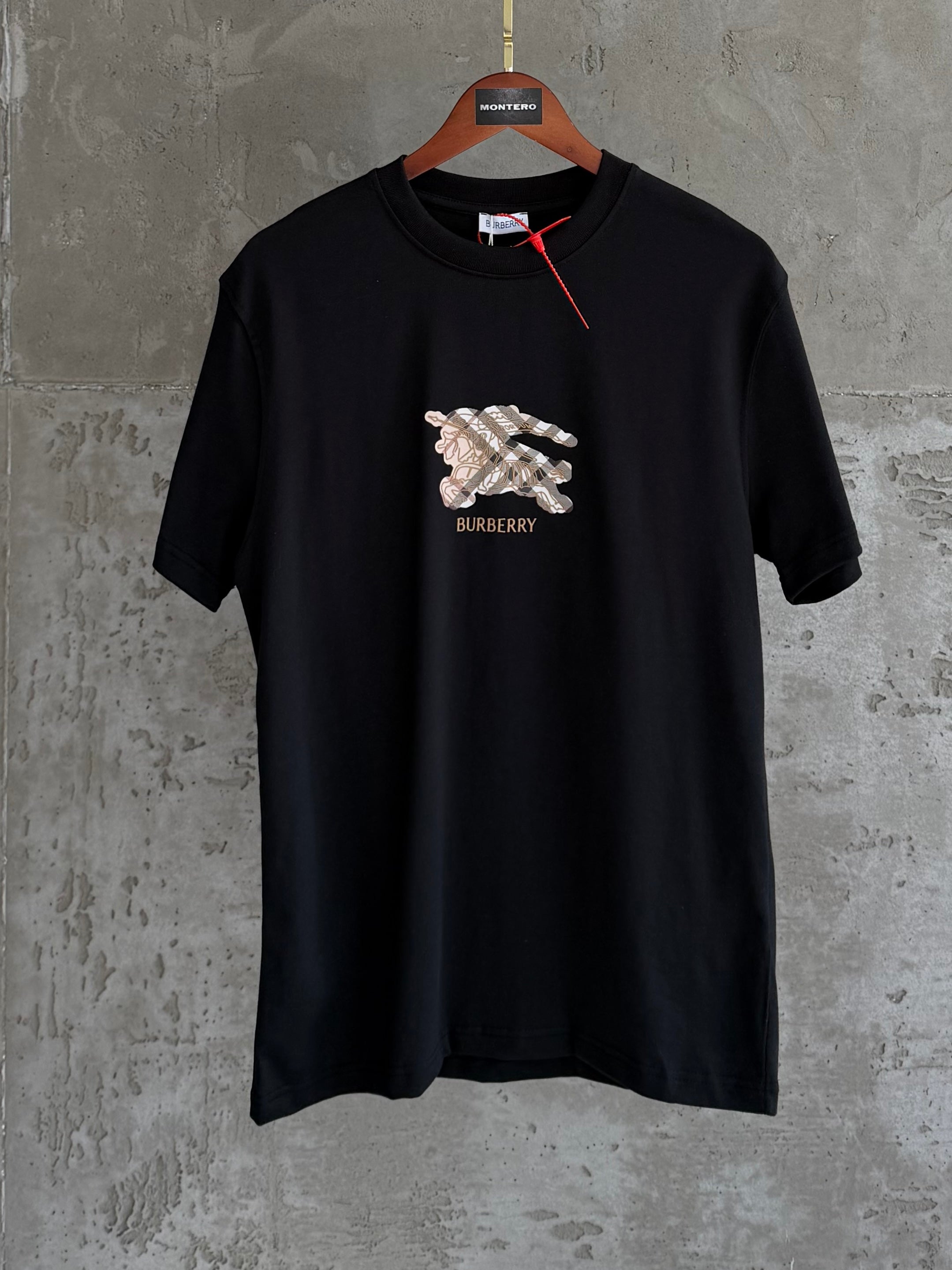 Burberry01 desenli premium siyah tshirt