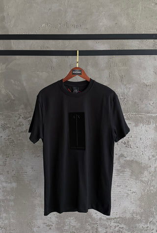 A/X01 Süet baskı siyah tshirt