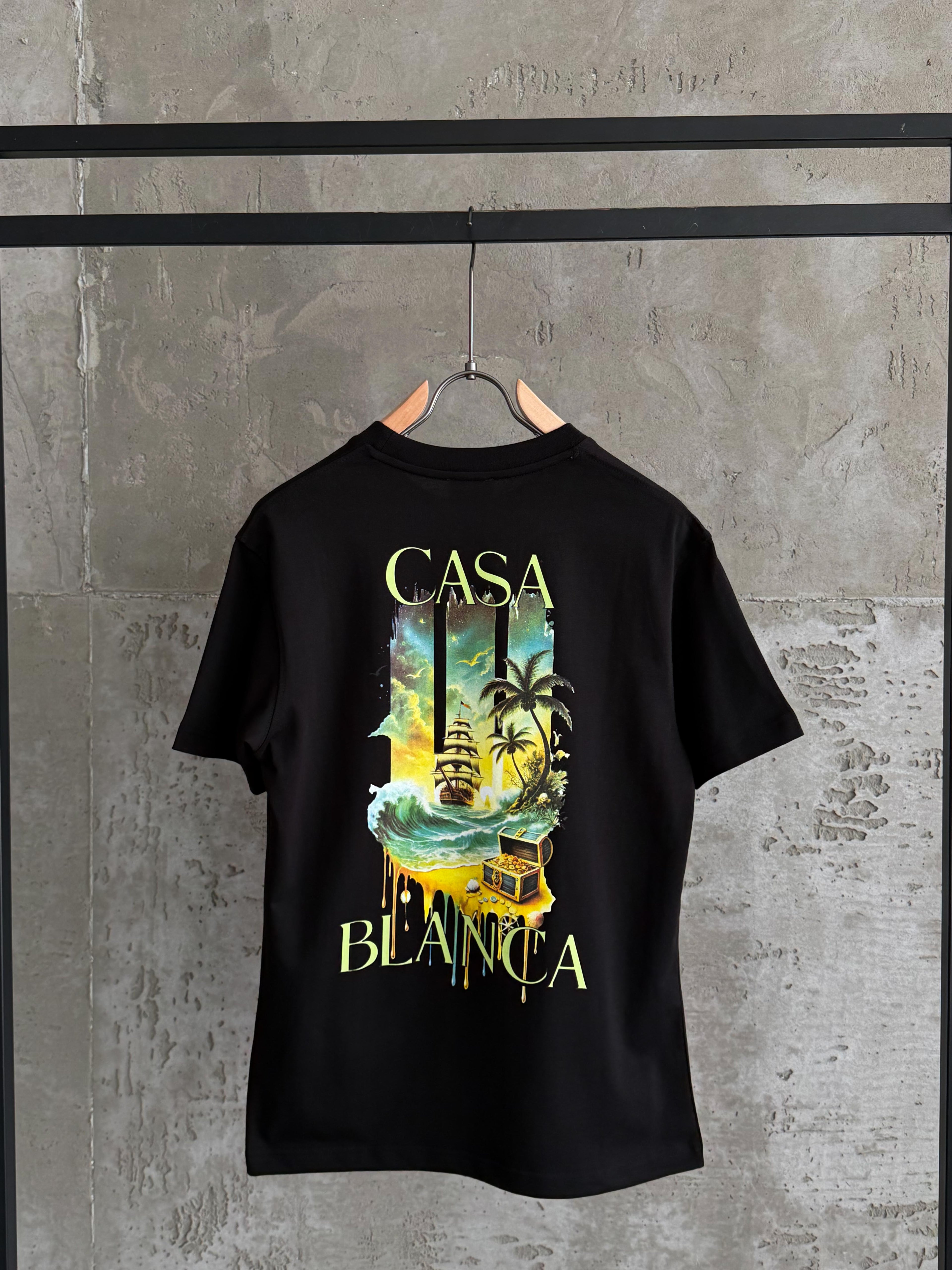 CB04 Casa Blanca Waves siyah tshirt