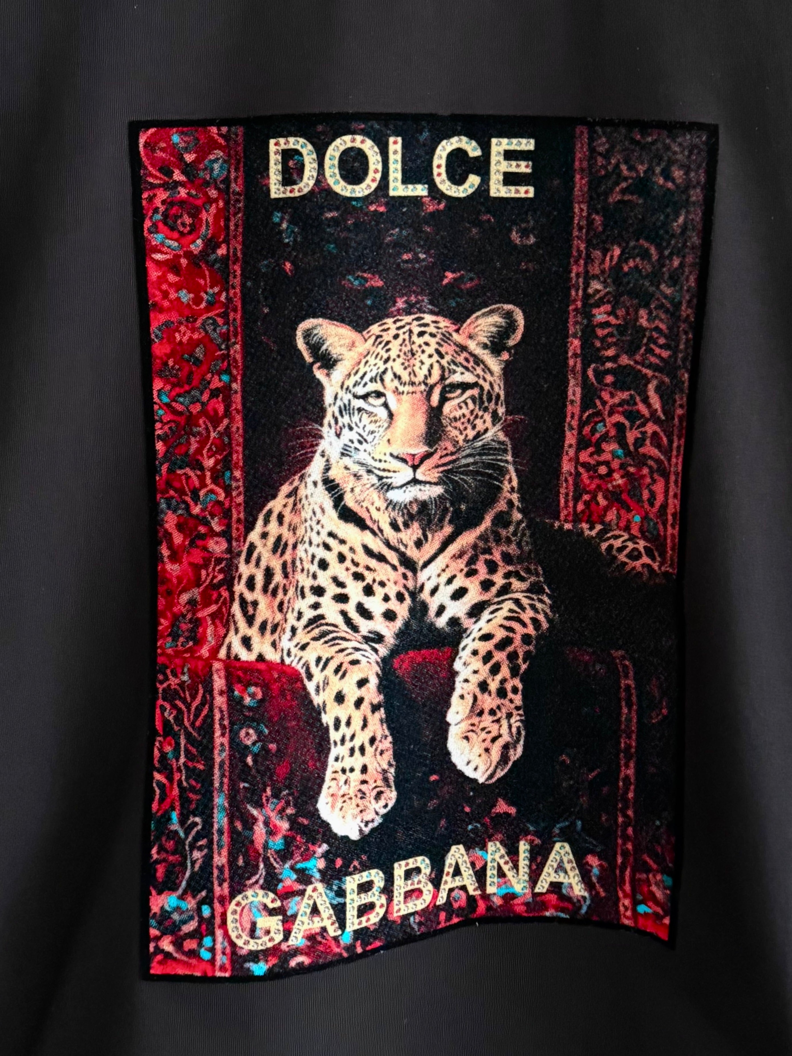 DG01 D&G Leopar siyah tshirt