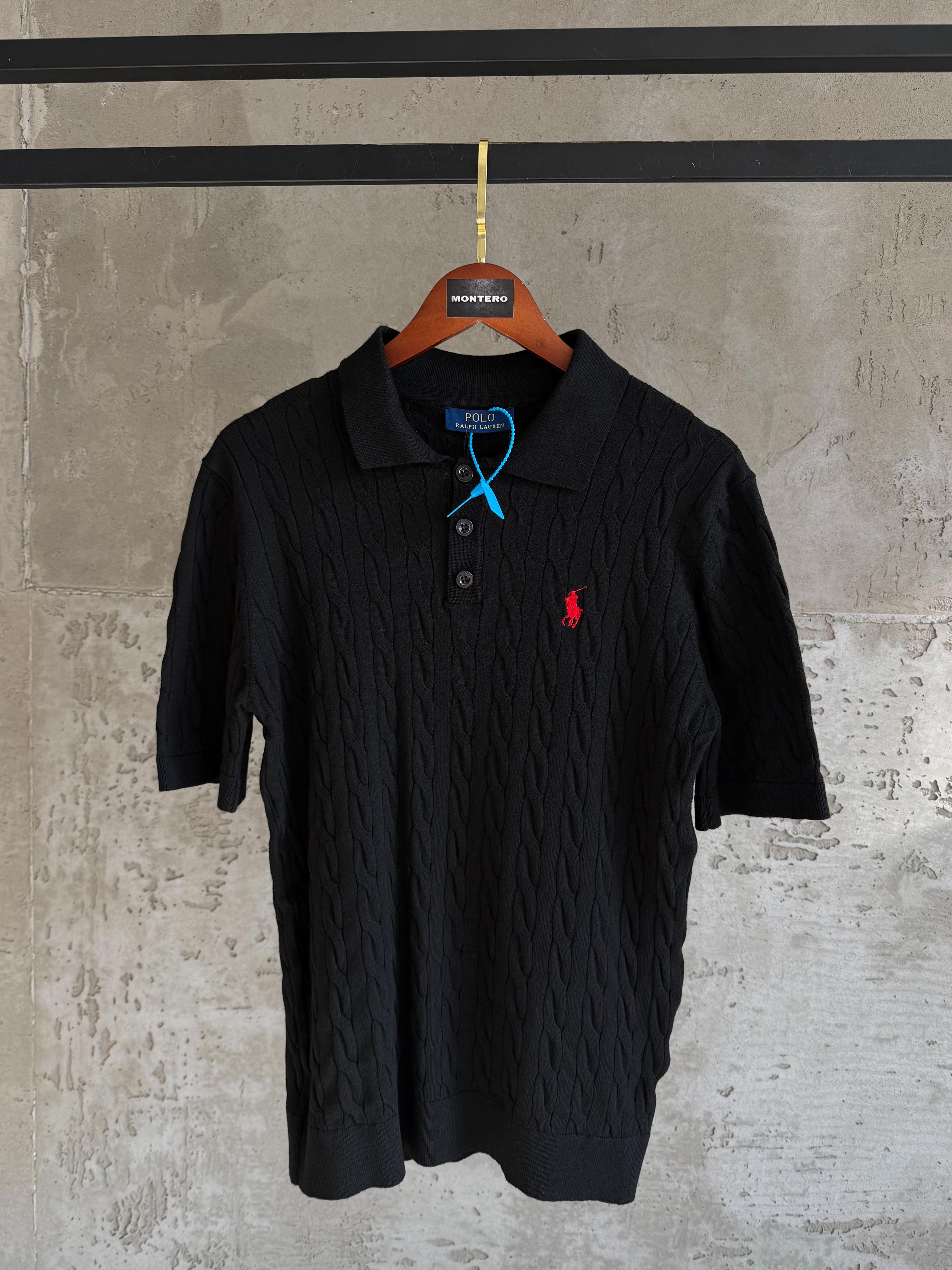 US01 Polo yaka triko siyah tshirt
