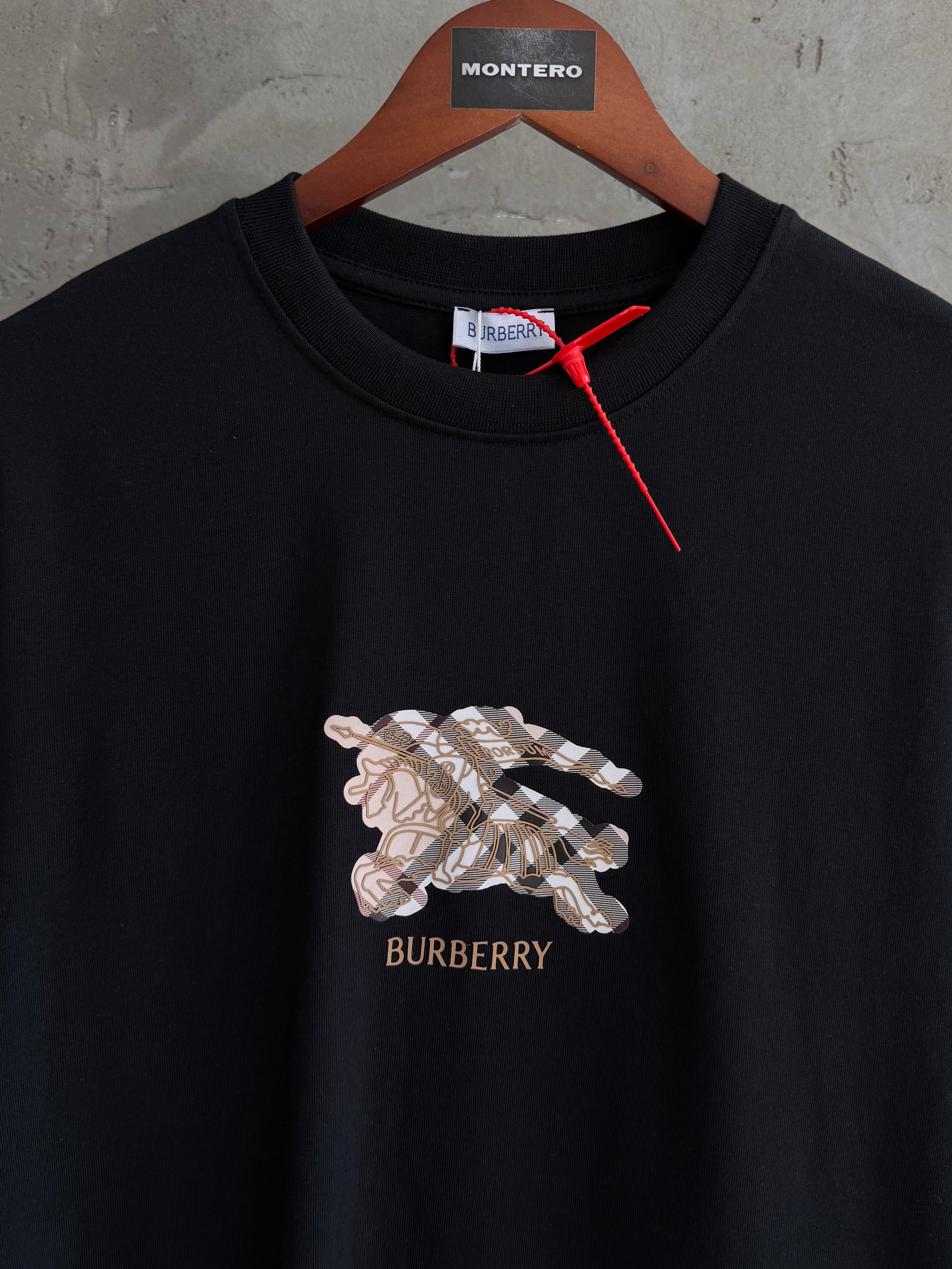 Burberry01 desenli premium siyah tshirt