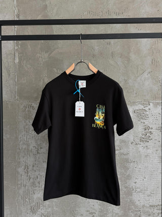 CB04 Casa Blanca Waves siyah tshirt