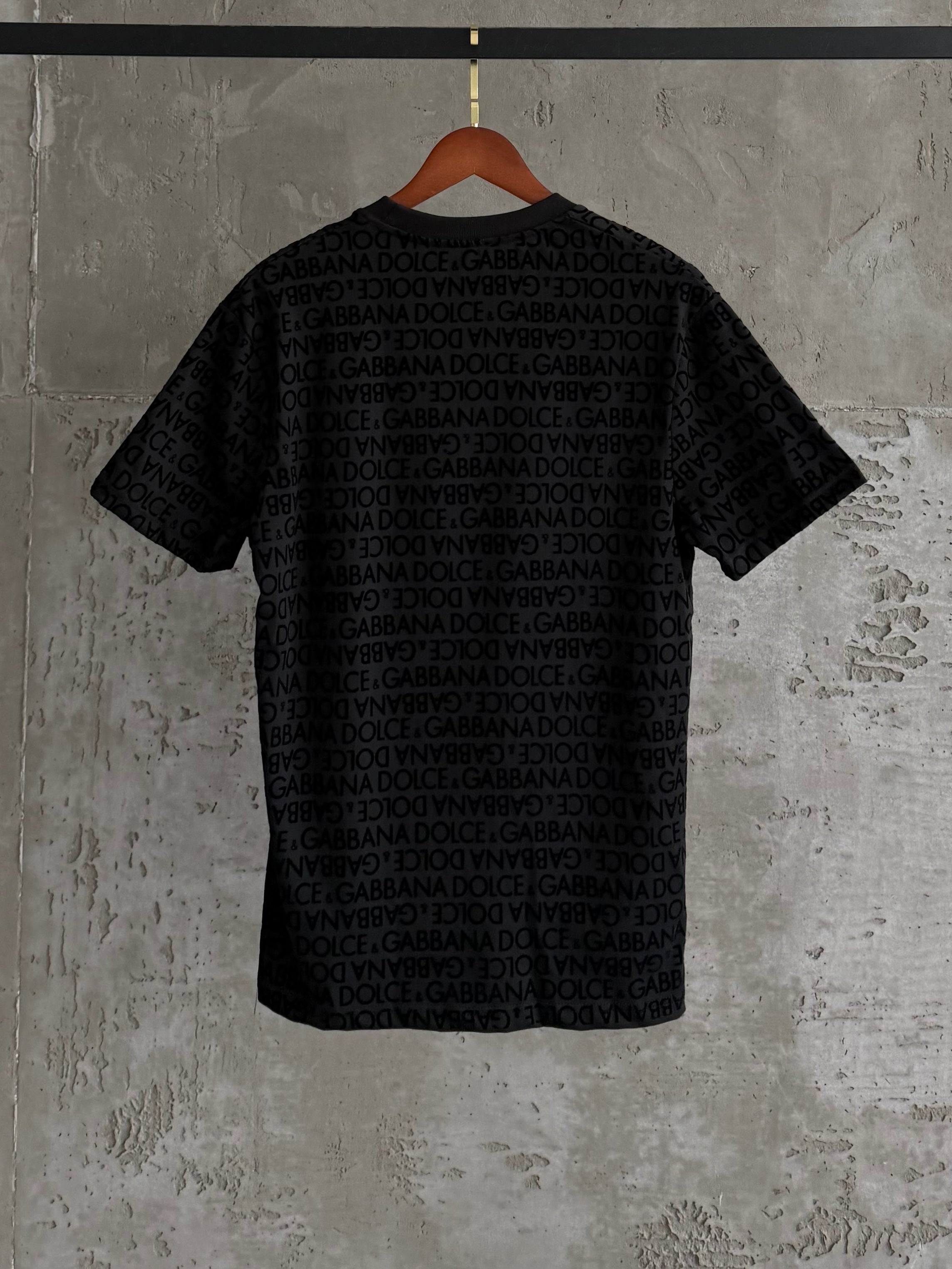 DG03 D&G flok full baskı siyah tshirt