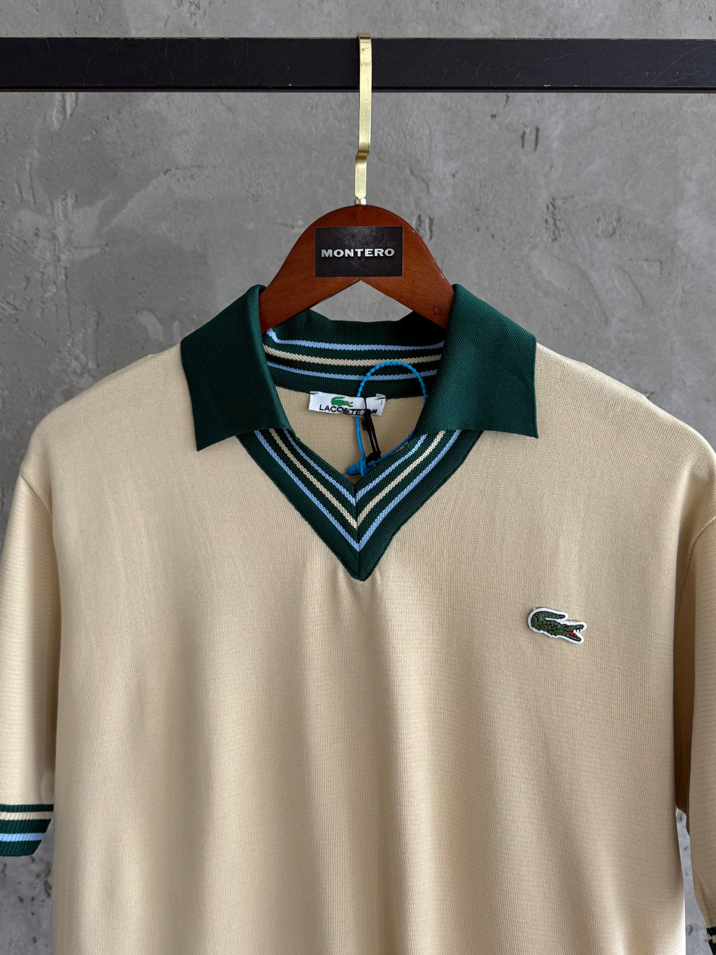 Lacoste V Polo Yaka krem tshirt