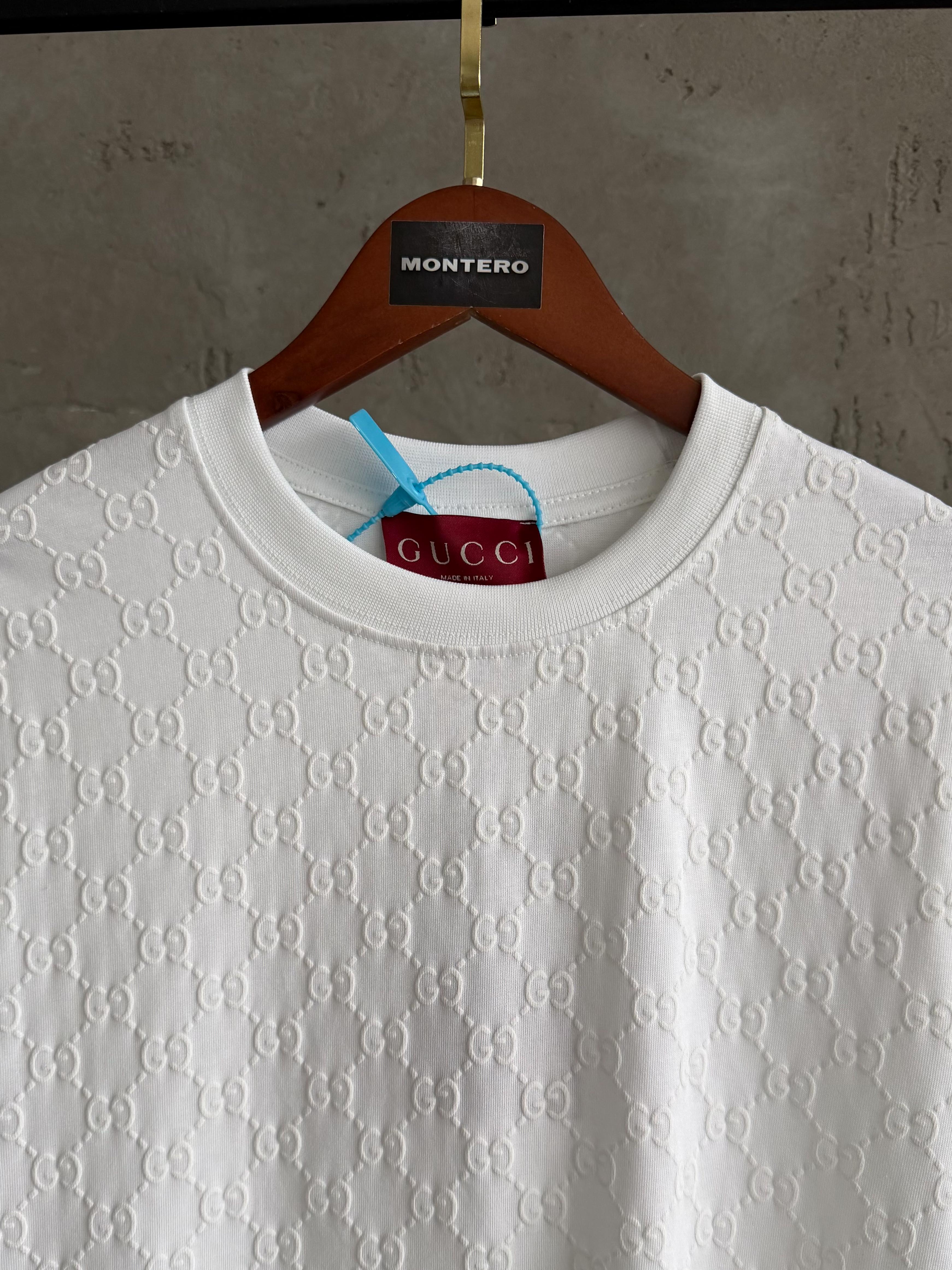GC02 Gucci full yüksek baskı beyaz tshirt